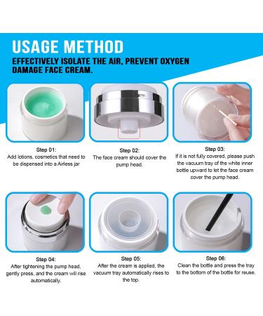 Silver Ion Coated Airless Cosmetic Container Set - 3pcs (0.5oz + 1oz + 1.7oz) | Leak Proof Pump Jar for Lotions, Gels, Creams | Refillable & Portable Travel Size Moisturizer Container - Buy Online on SooperMarket.com