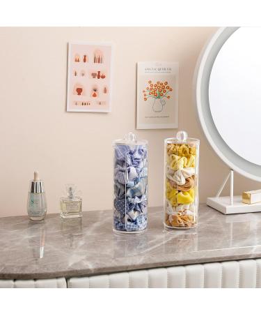 FABROK Clear Scrunchie Holder with Lid - Portable Hair Tie Organizer Stand for Teen Girls - Stylish Hair Accessories Display Stand - Buy Online on SooperMarket.com