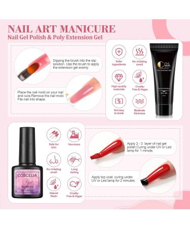 40PC Gel Nail Polish Kit with U V Light Starter Kit and Drill 8PC Gel Polish 4PC Poly Nail Gel Top Base Coat Glitter Nail Rhinestones Multi Type Complete Gel Manicure Kit for Women DIY Salon at Home 1.1 - Buy Online on SooperMarket.com