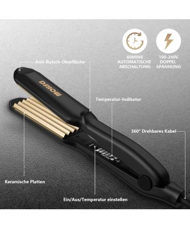Buy Dshow Ceramic Crepe Iron - Quick Heating Hair Straightener & Crimper (Black) | International Shipping Available - Buy Online on SooperMarket.com