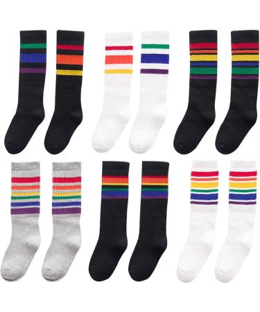 KESYOO 6 Pairs Cotton Knee High Socks for Unisex 1-3 Years, Assorted Color - Calf Length Tube Stockings - Buy Online on SooperMarket.com
