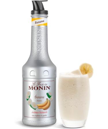MONIN Banana Fruit Mix Puree 1L - Vegan-Friendly Allergen-Free 100% Natural Flavours - For Cocktails and Frappes - Buy Online on SooperMarket.com