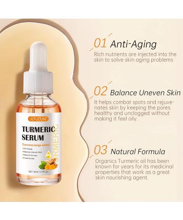 Turmeric Dark Spot Corrector Serum 2 PCS - Natural Facial Serum for Hyperpigmentation, Age & Sun Spots - Moisturizing Essence for Women & Men - 1Fl Oz (Pack of 2) - Buy Online on SooperMarket.com
