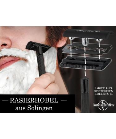 Solingen Men's Wet Razor - Closed Comb Safety Razor with 10 Blades | Stainless Steel Handle - Perfect Beard Care | Made in Germany - Buy Online on SooperMarket.com