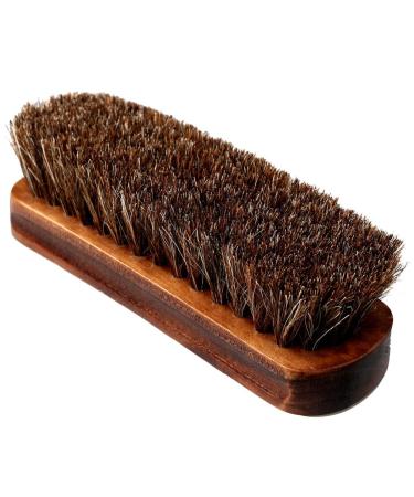 kuou Waxun Premium Horsehair Brushes Soft Shoe Brush with Natural Horsehair for Boots Shoes Furniture Car Seats Interiors Sofas (Shine Buff Polish)