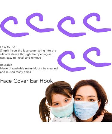 5 Pairs of Soft Silicone Ear Hooks for Masks | Comfortable Ear Protection & Cover Ropes | Purple Face Mask Accessories - Buy Online on SooperMarket.com