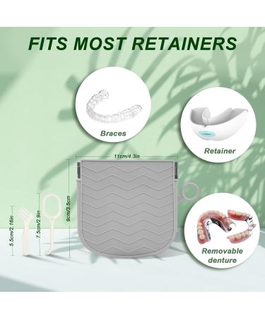 Silicone Retainer Case - Portable Orthodontic Box for Braces Aligners & Mouth Guards - Slim Design with Vent Holes - Ideal for Travel - Grey - Buy Online on SooperMarket.com