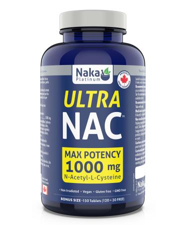 Naka Platinum Ultra NAC Max potency 1000mg (N-Acetyl-L-Cysteine) Made in Canada (150 Count (Pack of 1))