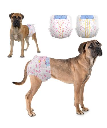 Dono disposable dog diapers female 48 pieces super absorbent leak-proof dog diapers female for season cat diapers dog pants for incontinence heat period irritable trace XXS XS S M L L-48count 48.0