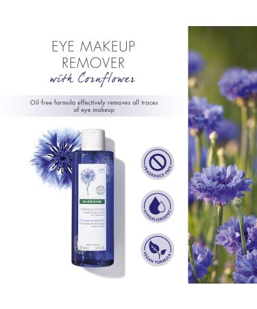Klorane Cornflower Eye Makeup Remover - 6.7 fl. oz. | Sensitive Skin, Oil-Free, Fragrance-Free, Sulfate-Free - Buy Online on SooperMarket.com