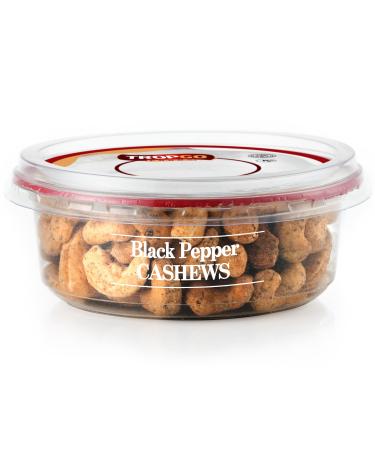 Tropgo Roasted Salted black pepper cashews - Healthy Flavoured Nuts in a Resealable and Recyclable Tub - Vegan Snack Made in Fibre and Protein Rich Caju Nuts - Guilt Free Snack for all Ages (125G)