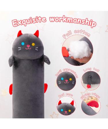 51in Long Black Cat Plush Pillow - Soft Stuffed Animal Squishy Pillow for Kids - Buy Online on SooperMarket.com