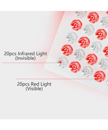 Shyineyou Red Light Near Infrared Light Lamp Panel with 40pcs Dual Chips - Buy Online on SooperMarket.com