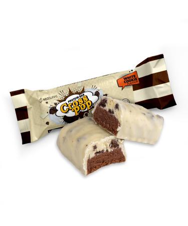 Neosupps - CrossPop White Cookie 40g I Low Carb Protein Bar made from Milk Protein with Low Sugar White Cookie 40g
