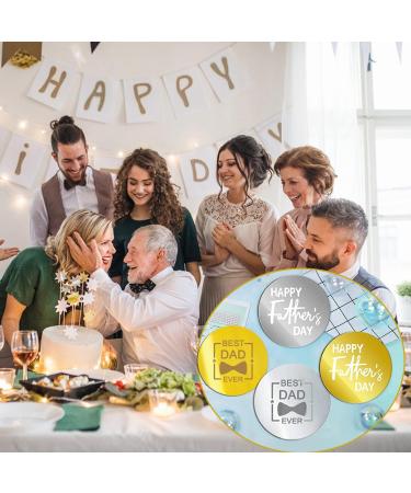 Happy Father's Day Cupcake Toppers | Engraved Mirror Cake Decorations - Buy Online on SooperMarket.com