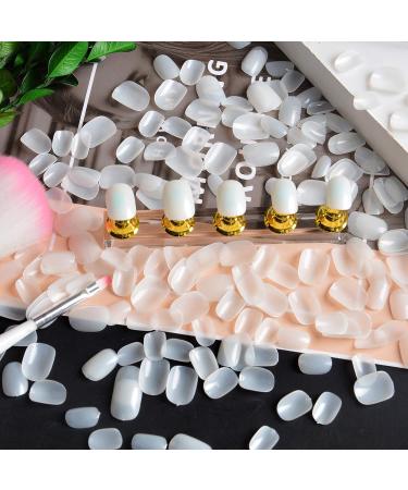 Kalolary 600PCs Children False Nails | Glue-On Artificial Fingernails | Natural Acrylic Nail Tips | Full Cover Short Fake Nails | Perfect Gift for Girls - Buy Online on SooperMarket.com