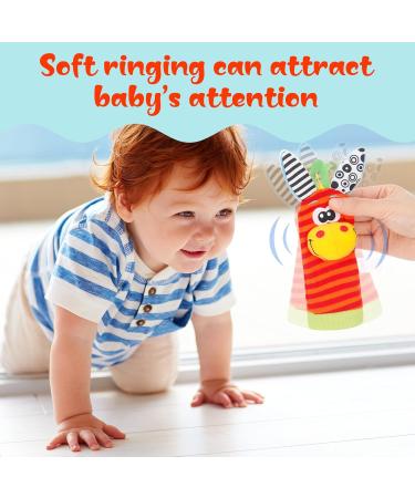 Yorgewd 4 Pack Baby Rattling Toys Soft Plush Development Gifts for Newborn Girls & Boys | International Shipping - Buy Online on SooperMarket.com