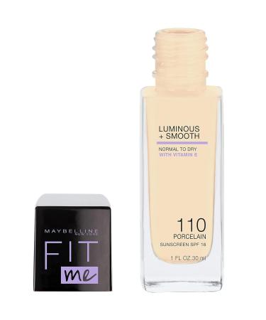 Maybelline Fit Me! Foundation No. 110 Porcelain - Flawless Skin for All Skin Types | 30 ml - International Shipping Available - Buy Online on SooperMarket.com