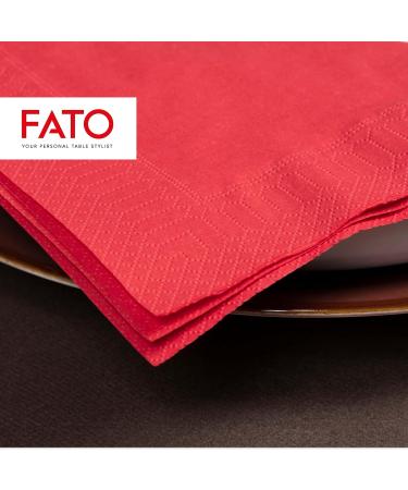 FATO Disposable Paper Napkins - 100 Pack Red 24x24 cm 4-Folded 2-Layer Eco-Friendly & FSC Certified for Aperitifs & Cocktails - Buy Online on SooperMarket.com