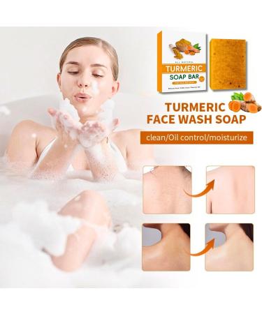 Turmeric Kojic Acid Soap Turmeric Soap Nature Turmeric Soap Dark Spot Corrector Pure Turmeric Handmade Soap Bar For Face & Body Moisturizing Erase Fine Lines Friendly Vegan&Cruelty Free - Buy Online on SooperMarket.com