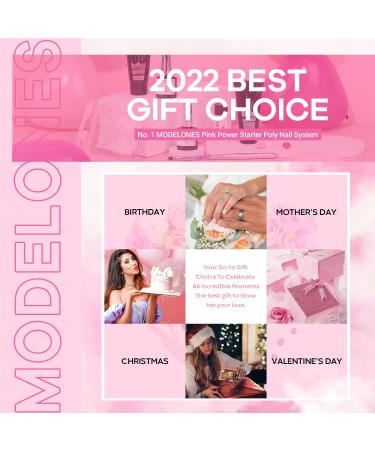 Modelones Poly Nail Gel Kit with 48W LED Nail Lamp - 6 Nude Pink Colors, Slip Solution, Rhinestones, Glitters - Manicure Starter Kit for Women - Buy Online on SooperMarket.com