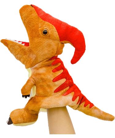 Lilizzhoumax Parasaurolophus Hand Puppet Plush Toy - Interactive Dinosaur Stuffed Animal for Kids | Educational Role-Playing Toy & Home Decor - Buy Online on SooperMarket.com