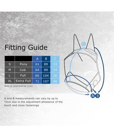 Harrison Howard Caremaster Pro Luminous Fly Mask | UV Protection & Fleece Padding | Ear Protection for Horses | Navy Blue | Buy Now - Buy Online on SooperMarket.com