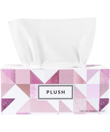 Plush Facial Tissues 130 Per Box 7 x 6.9 2 Ply Soft Smooth - Family Pack of 8, 1040 Total Tissues - Ideal for Bathroom, Office, School, Home, Kitchen, Car - Buy Online on SooperMarket.com