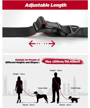 Heelay Hands Free Dog Leash - 8.2ft Multifunctional Crossbody Rope for Small, Medium & Large Dogs - Walking, Jogging, Running - Black - Buy Online on SooperMarket.com