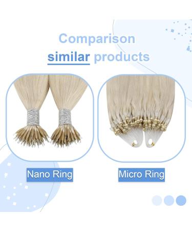 Youngsee Nano Ring Hair Extensions - 45cm Platinum Blonde Real Hair 50g Premium Quality #60A - Buy Online on SooperMarket.com