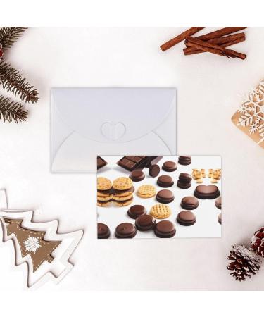 Cookies Food Chocolate Chip Biscuits Pearl Paper Greeting Card - Double-Sided Pearl Effect with Suitable for Various Occasions Cookies Food Chocolate Chip Biscuits One Size - Buy Online on SooperMarket.com