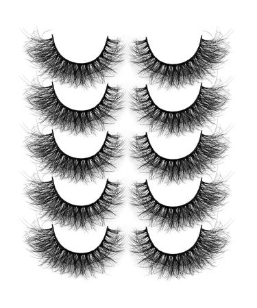Mink Lashes 3D Volume Natural False Eyelashes Pack Fluffy Wispy Faux Mink Eyelashes (3D/15mm)