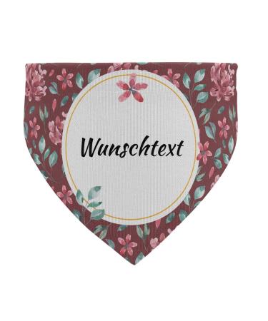 Printplanet - Dog Halen with Name or Text - Narrow for Dogs - Layout Vintage Flower Pattern - Size L Size L Vintage Flower Patterns