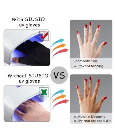SIUSIO Anti UV Shield Glove - UV Protective Sleeves Fingerless Glove for Gel Manicures protect Hands from LED Lamps Nail Dryer Professional Protection Tool for Skin Care Nail Art Microfiber White - Buy Online on SooperMarket.com