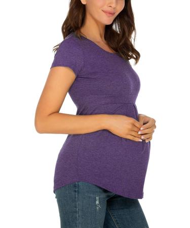 Love2Mi Women's Maternity Nursing Shirt - Layered Design Wrap Top - S-purple - Size M - Buy Online on SooperMarket.com