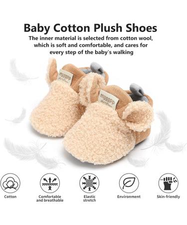 TMEOG Baby Booties Slippers | Infant Boots for First Steps | Winter Sock Crib Shoes for Boys & Girls | 0-18 Months | Khaki Sheep Design - Buy Online on SooperMarket.com
