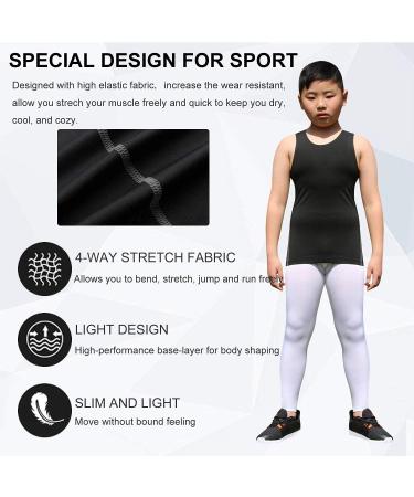 Kids Compression Tank Tops 3 Pack - Youth Boys/Girls Athletic Sleeveless Shirts for Workout Base Layer - Black - Buy Online on SooperMarket.com