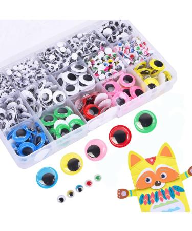 zycyl Googly Eyes, 1500 Mixed Colored Wiggle Eyes Self Adhesive Assorted Sizes Sticker Eyes for DIY Crafts Scrapbooking Decoration