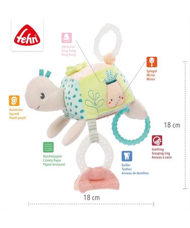 Fehn Activity Toy Turtle - Kadenal Vari Motor Shots | Grasp & Discover Baby Toy for 0+ Months | Cute Cuddly Plush for Babies & Toddlers - Buy Online on SooperMarket.com