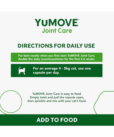 YuMOVE Senior Cat Joint Supplement | For Older Stiff Cats | With Glucosamine, Chondroitin & Green Lipped Mussel | 60 Capsules | Senior Cats & Breeds - Buy Online on SooperMarket.com