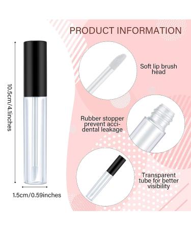 50-Pack Empty Lip Gloss Containers - Refillable Lip Balm Tubes for DIY Makeup - 10ml - Black - Buy Online on SooperMarket.com