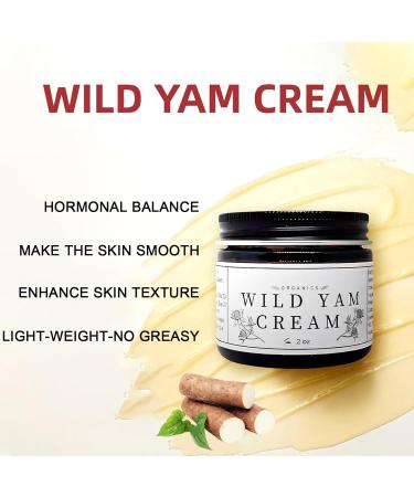 Organic Wild Yam Cream - Natural Day & Night Sweats Relief for Men & Women | Deep Moisturization & Hormone Balance - 60g/2oz - Buy Online on SooperMarket.com