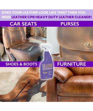 Leather CPR Heavy Duty Cleaner 22oz - Fast & Effective Leather Care for Furniture Cars Purses Shoes & More - Buy Online on SooperMarket.com