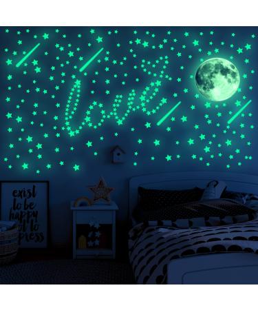 Ezigoo Glow in The Dark Stars Stickers 476 Pcs Glow in The Dark Stickers Ceiling Adhesive Luminous Decals DIY Wall Stickers for Baby Toddler Children Grils Kids Bedroom Nursery Room Playroom 476pcs
