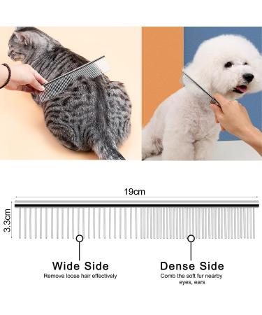 JdXun 1 Piece Pet Comb | Stainless Steel Dog & Cat Comb for Knots & Tangles | Best Pet Care Tool (19x3.3cm) - Buy Online on SooperMarket.com