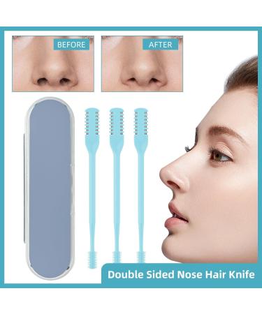3 Pack Nose Hair Trimmer - 2 in 1 Professional Double Headed Hair Clipper & Remover (Blue) - Perfect for Men & Women - International Shipping Available - Buy Online on SooperMarket.com