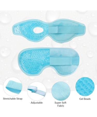 Heyu-Lotus Reusable Cooling Eye Masks - Hot Cold Therapy Gel Bead Mask for Puffy Eyes, Dark Circles, Dry Eyes - 2Pcs (Blue) - Buy Online on SooperMarket.com