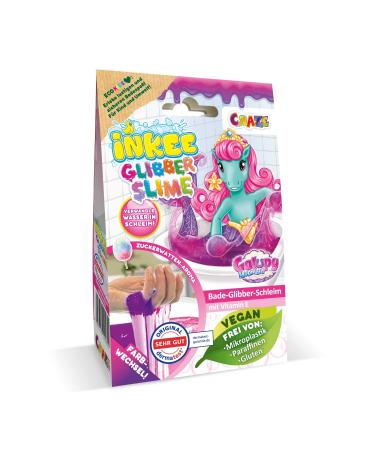 Inkee Bath Slime Galupy Mermaid |Bathing-glibber mucus with vitamin E neon pink bathing powder with cotton candy aroma 100g mucous powder bathing-glibber mucus galupy mermaid