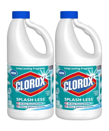 Clorox Splash-Less Bleach Clean Linen Scent 55 Ounces Pack of Two (110 Ounces Total)