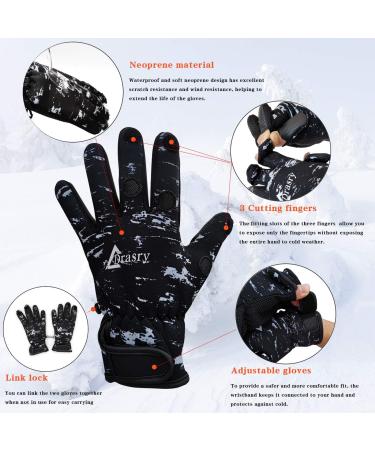 Drasry Neoprene Fishing Gloves - Touchscreen, 3 Cut Fingers, Waterproof - Men and Women - Medium - Buy Online on SooperMarket.com